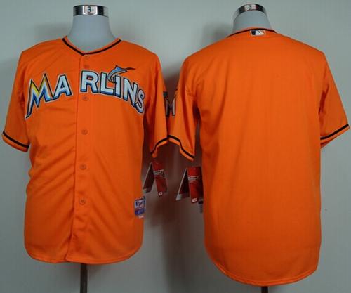marlins Blank Orange Cool Base Stitched MLB Jersey - Click Image to Close